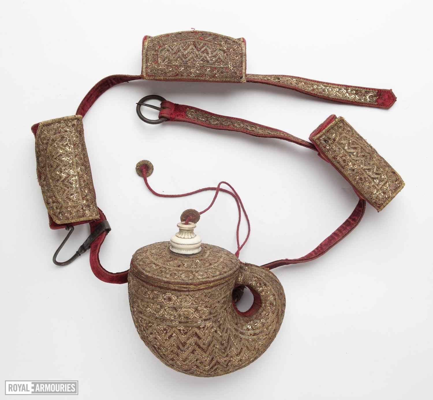 Belt with pouches and powder flask (kamar) (1801-1830).jpg